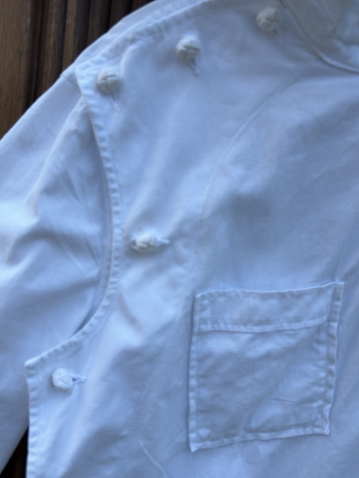 1960s White Cotton Drill Frog-Button Pullover — photo 3