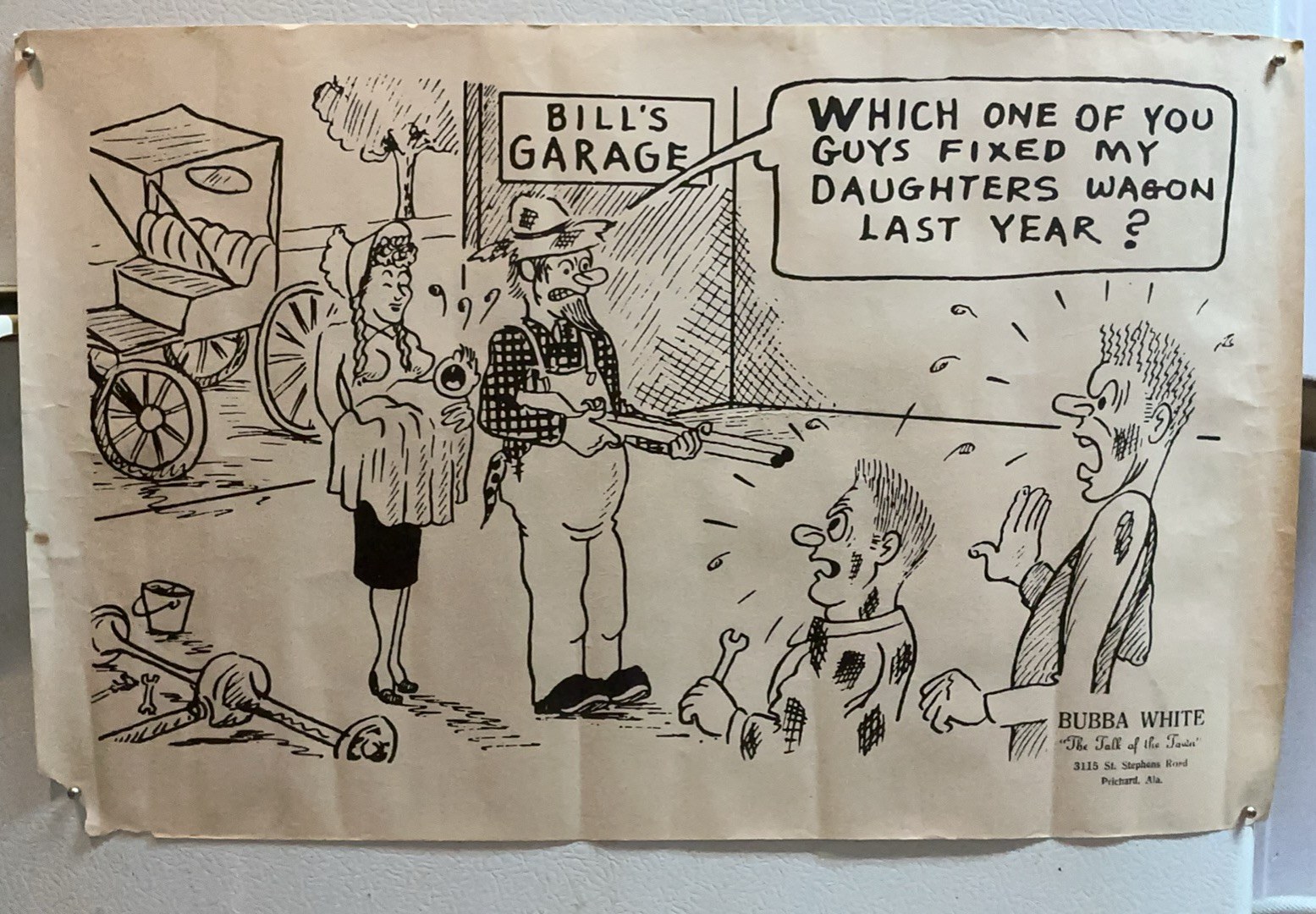 Vintage Bubba White Comedic Pin-Up Cartoon Sheets photo 1