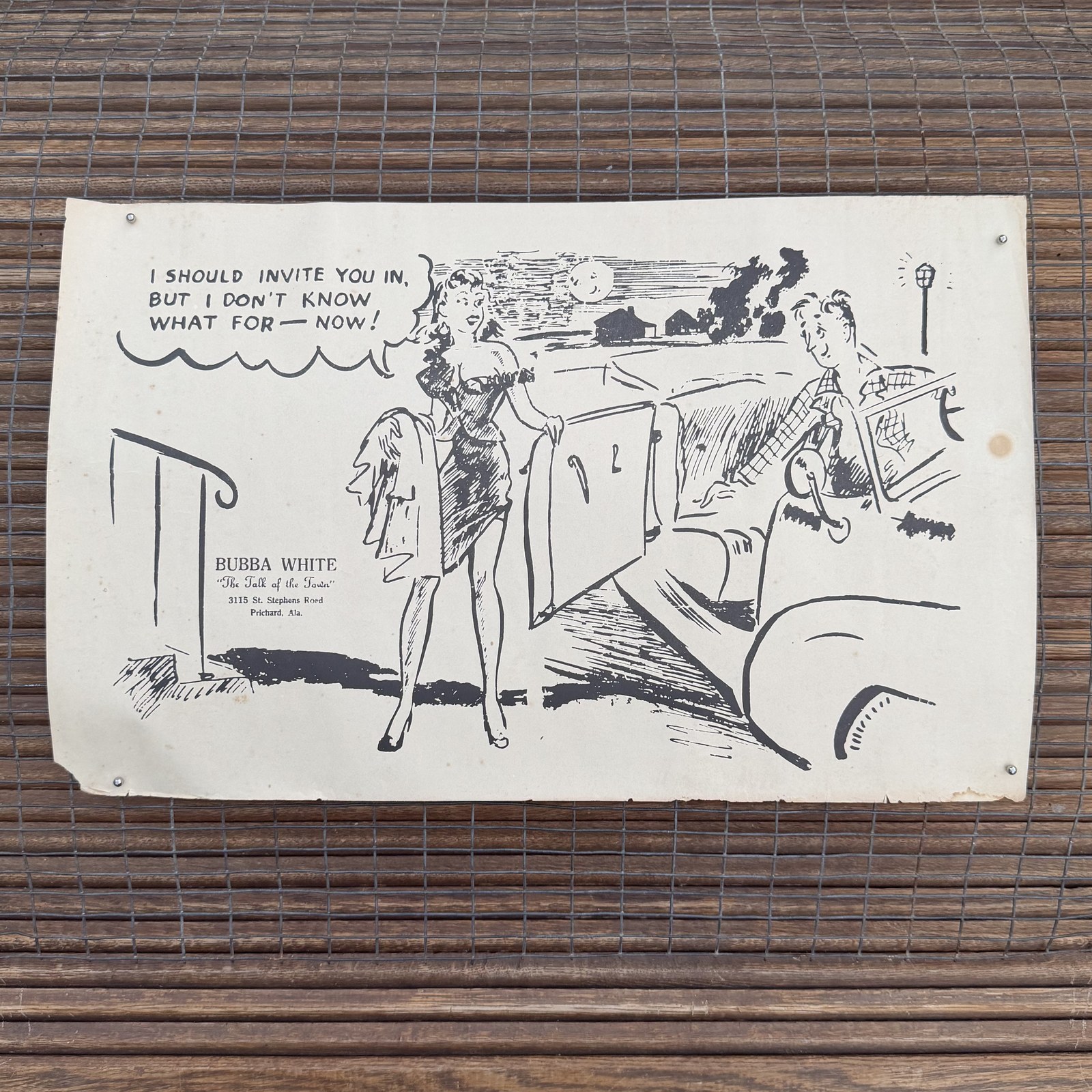 Vintage Bubba White Comedic Pin-Up Cartoon Sheets photo 2