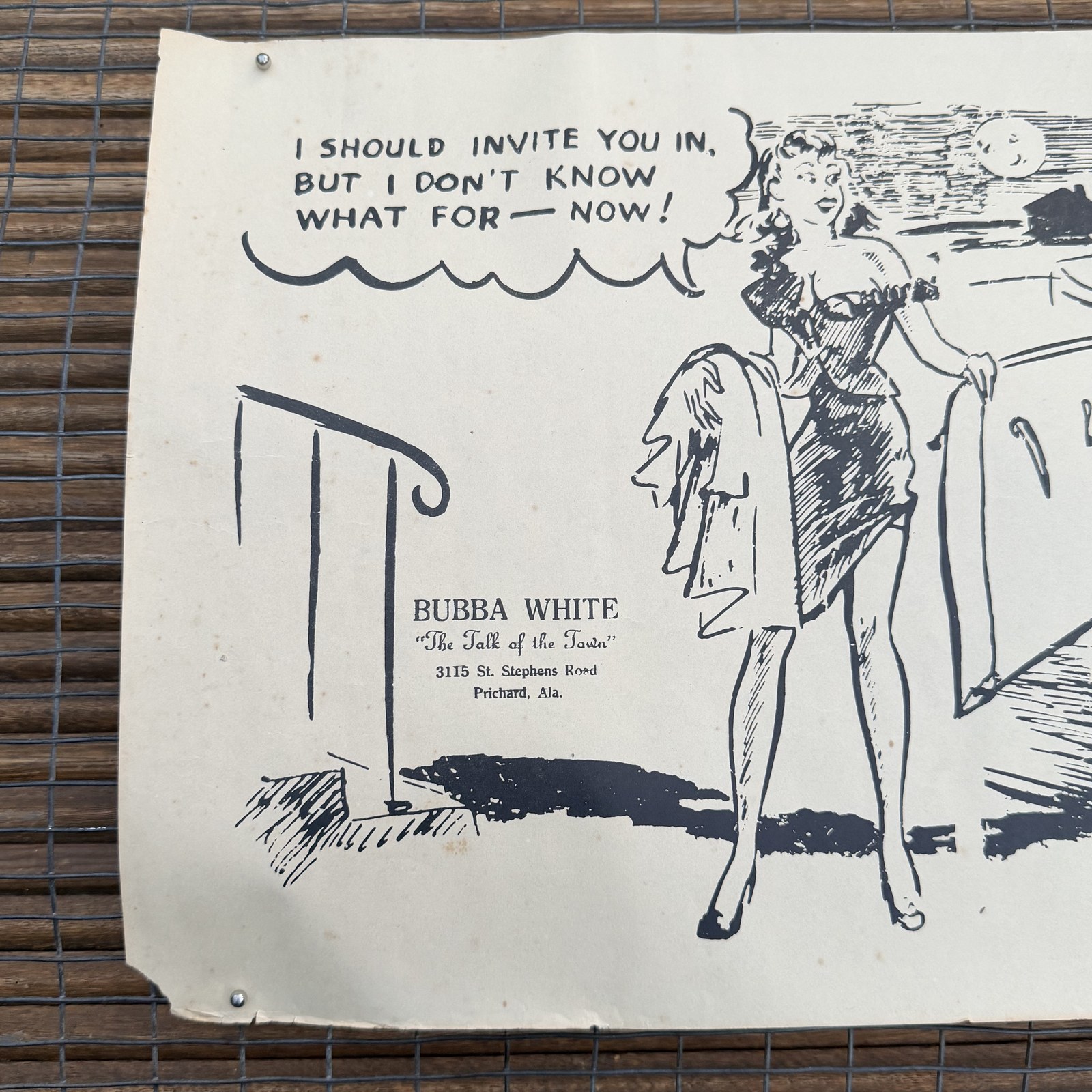 Vintage Bubba White Comedic Pin-Up Cartoon Sheets photo 3